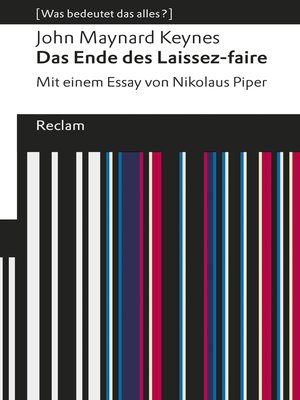 cover image of Das Ende des Laissez-faire. Mit einem Essay von Nikolaus Piper.